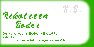 nikoletta bodri business card